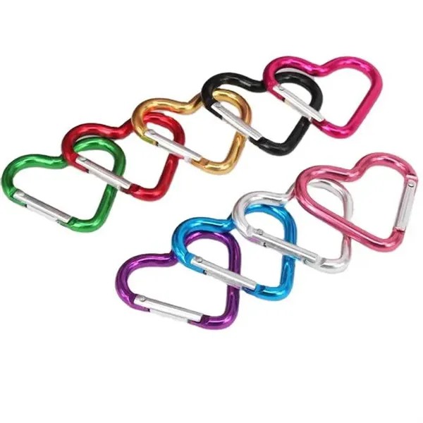 Aluminju Mini Qalb Forma Carabiner Keychain